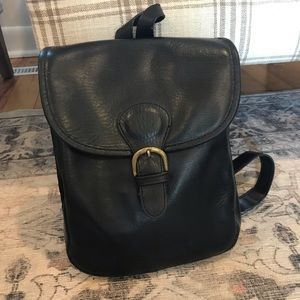 Vintage Black Leather Coach Backpack
